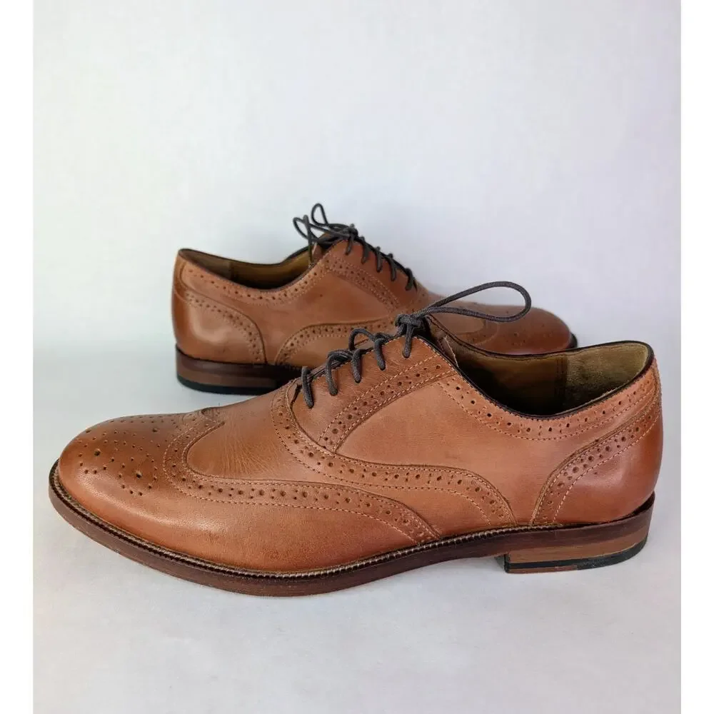 Johnston Murphy Custom Select Dress Shoes Mens 10D Wingtip Brogue Made in USA